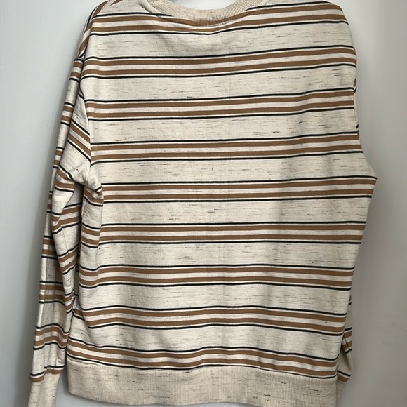 Quicksilver Crewneck Sweatshirt Neutral Stripe - Picture 2 of 7